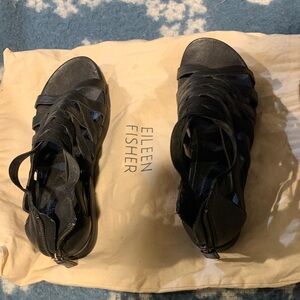 #42 “Eileen Fisher”Strappy Black Sandals